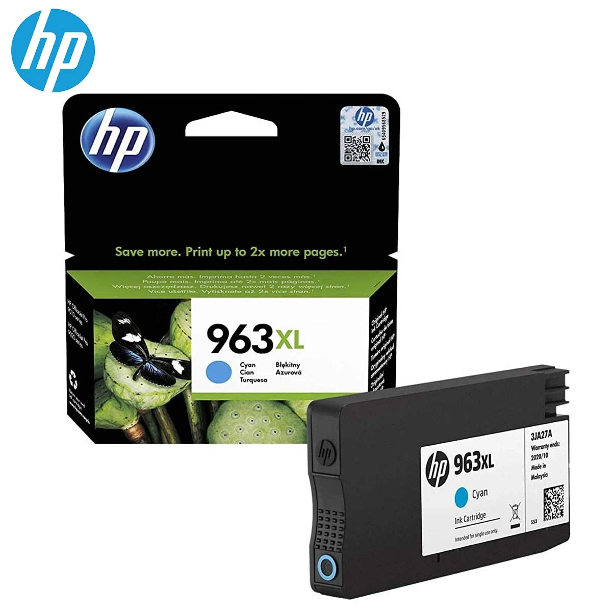 3JA27AE-1200x1200-1.webp HP 963XL Cyan Original Ink Cartridge (3JA27AE)
